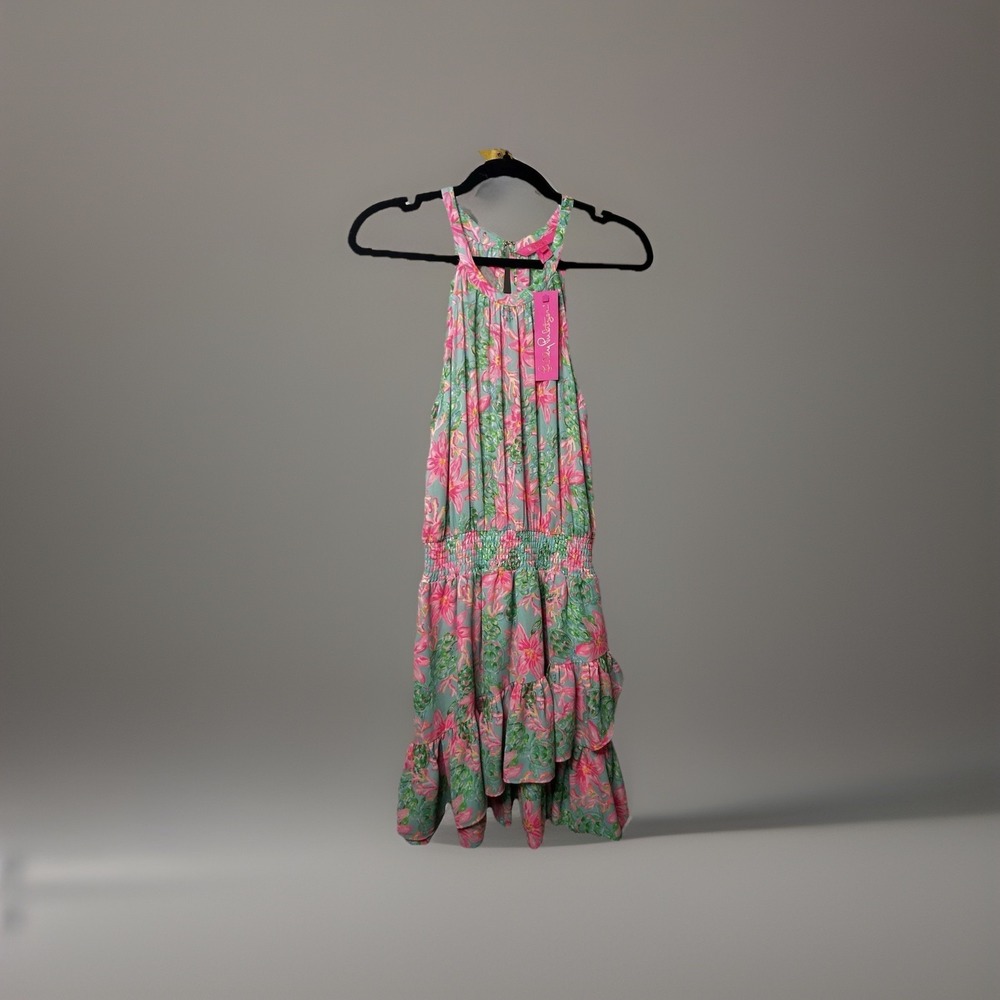 NWT $198 Lilly Pulitzer Pamelyn Halter Dress Surf So Shellegant Size 6